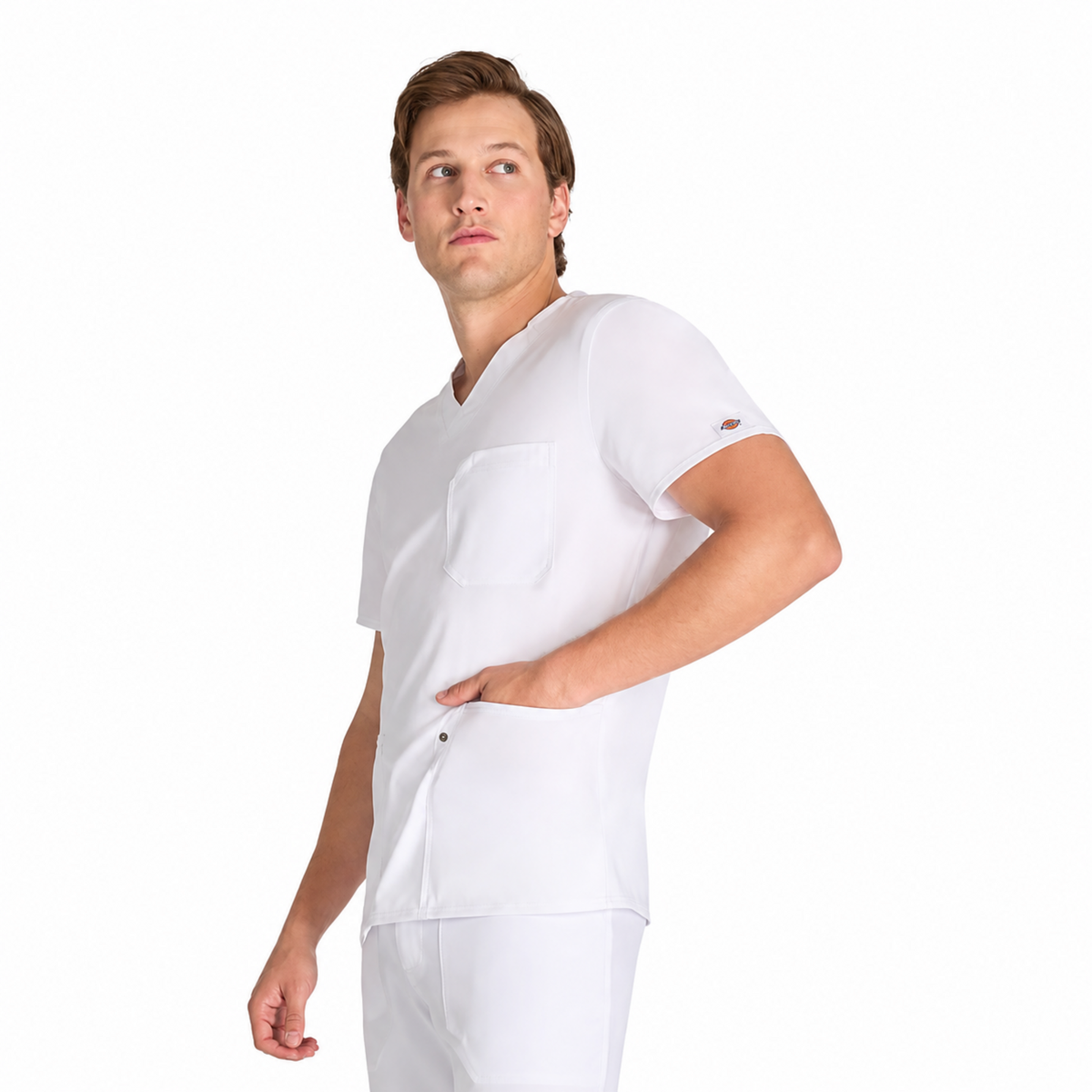 Filipina quirúrgica Dickies DK677 para hombre Blanca, vista tres cuartos | color:blanca
