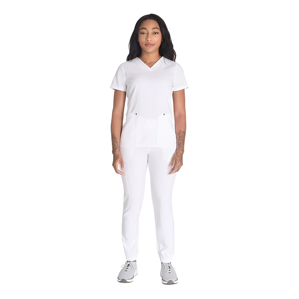 Filipina quirúrgica Dickies DK678 para mujer Blanca, vista de cuerpo completo | color:blanca