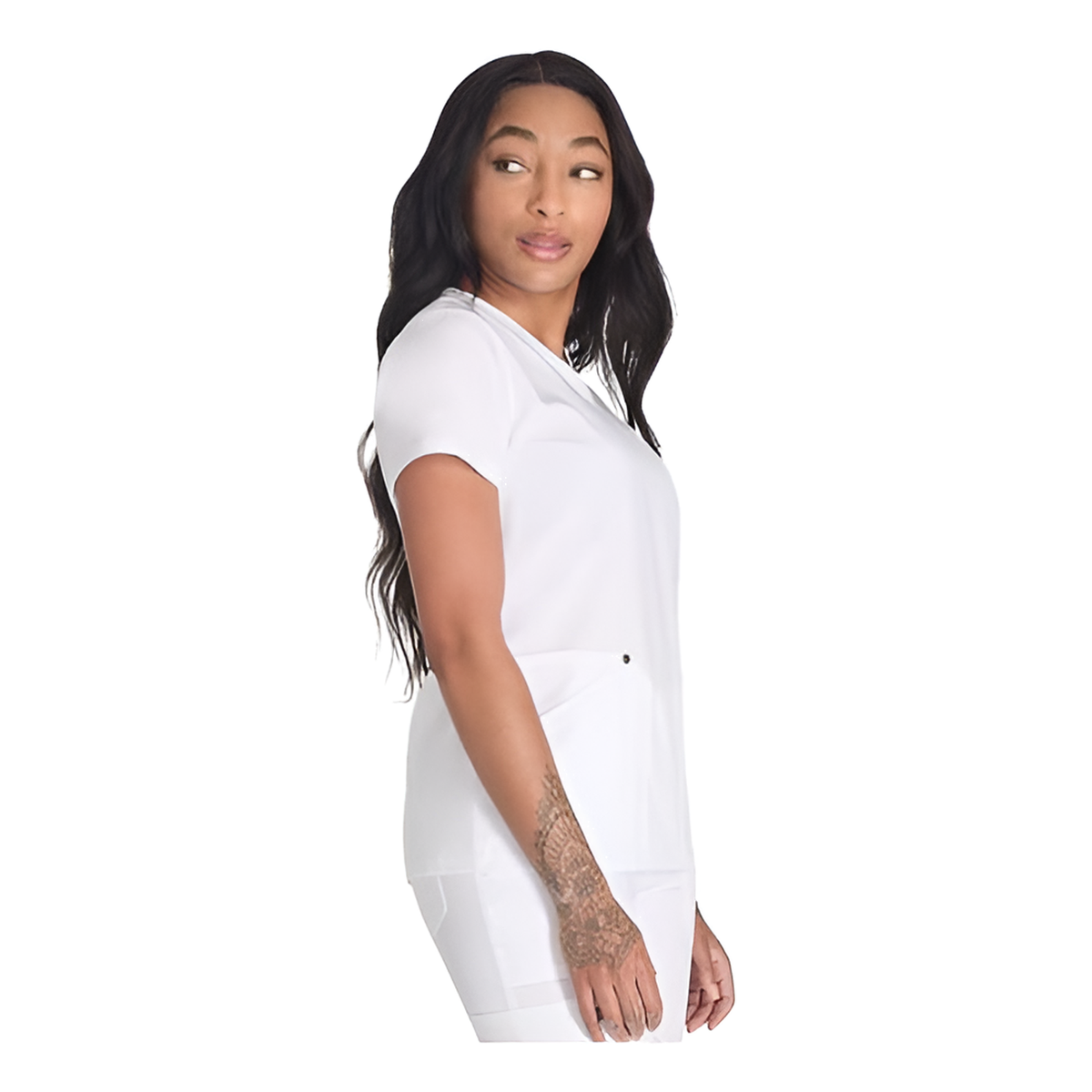 Filipina quirúrgica Dickies DK678 para mujer Blanca, vista de perfil | color:blanca