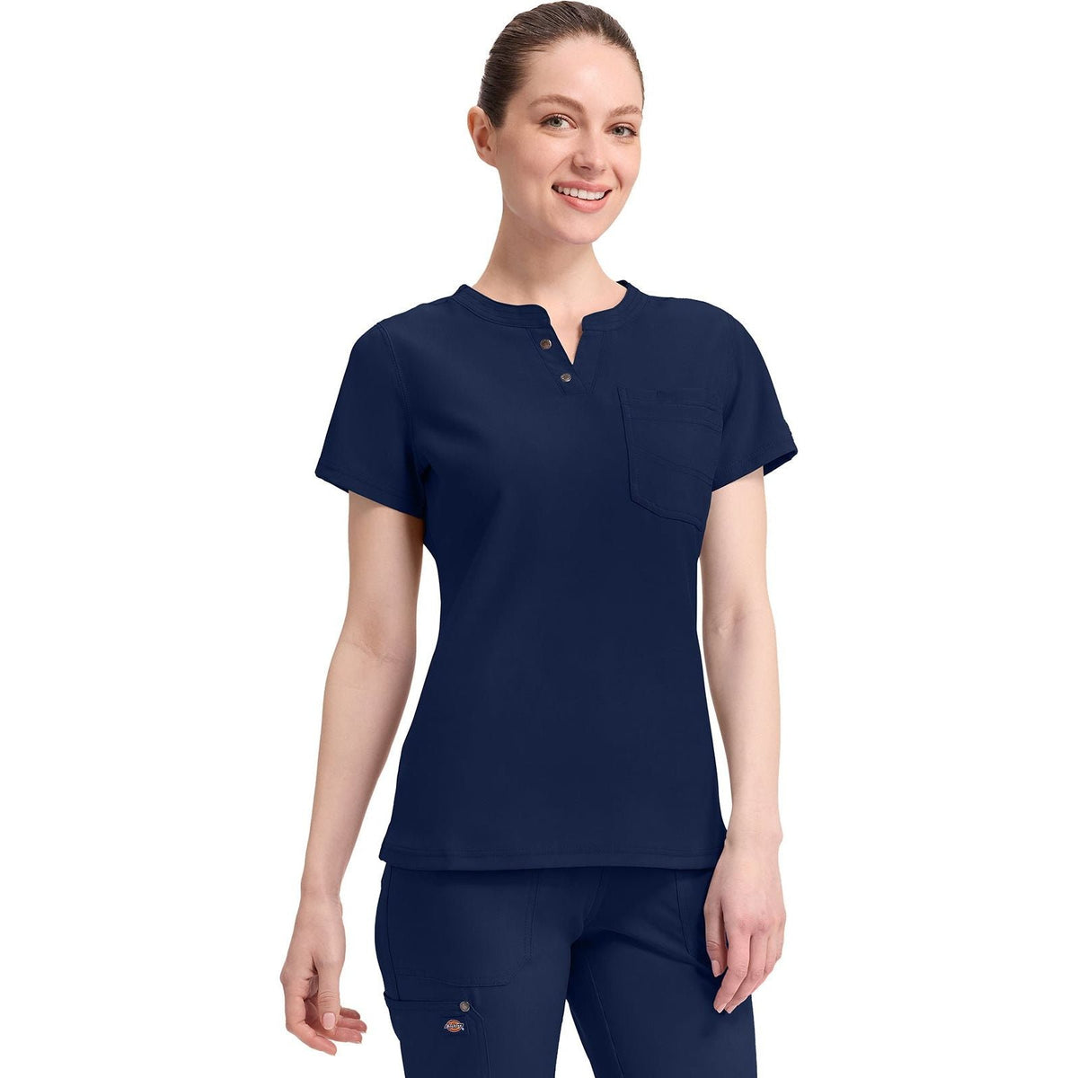 Dickies DK681 filipina quirúrgica para mujer color azul marino, vista frontal | color:azul-marino