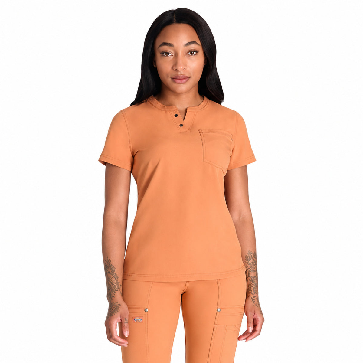 Dickies DK681 filipina quirúrgica para mujer color Ginger Glow, vista frontal | color:ginger-glow