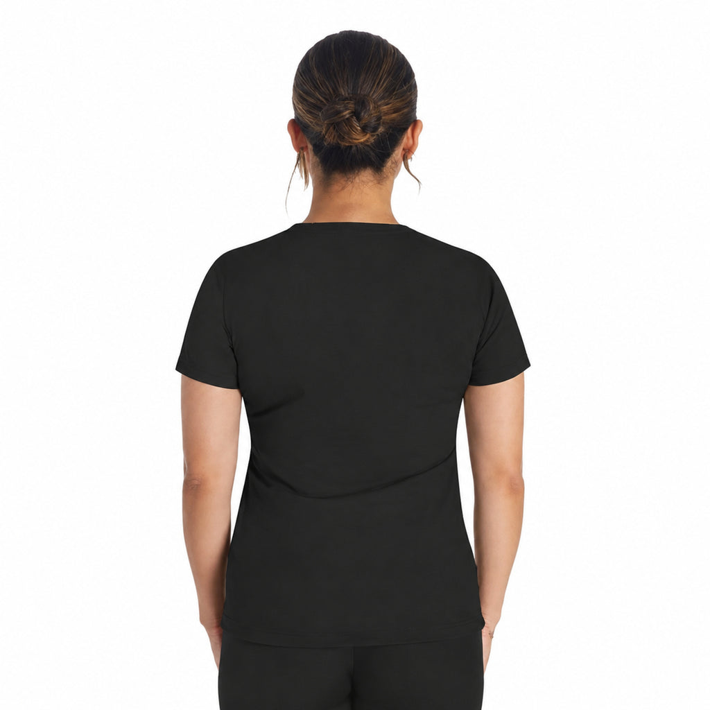 Dickies DK681 filipina quirúrgica para mujer color negro, vista de espalda