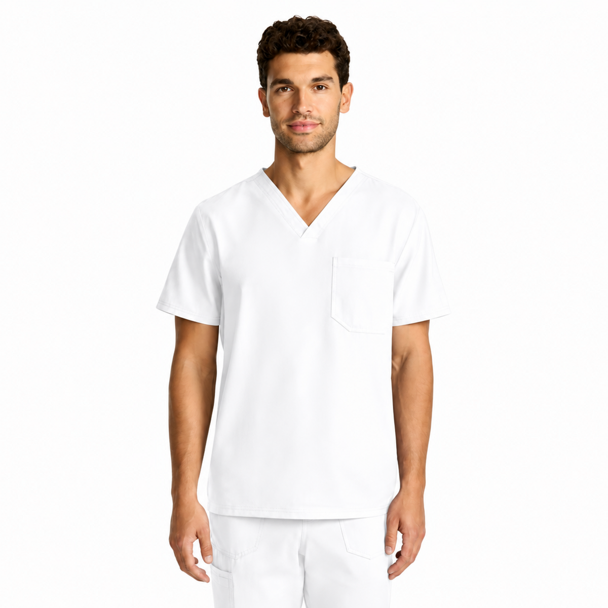 Filipina quirúrgica Dickies DK693 para hombre color blanca, vista frontal | color:blanca