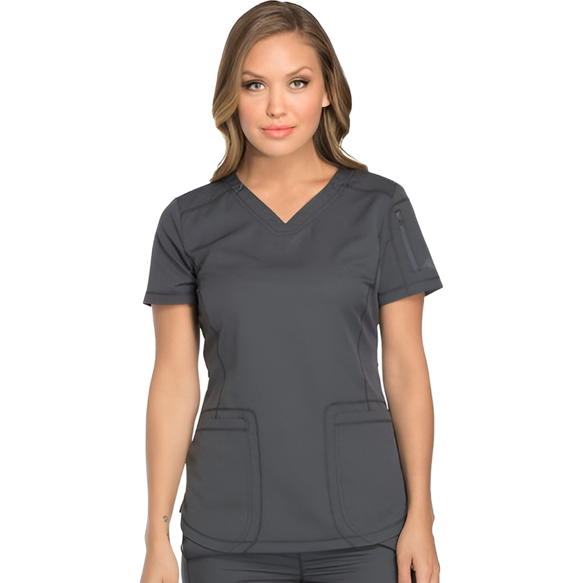 Filipina quirúrgica Dickies Dynamix DK730 Gris Oxford, vista frontal | color:gris-oxford
