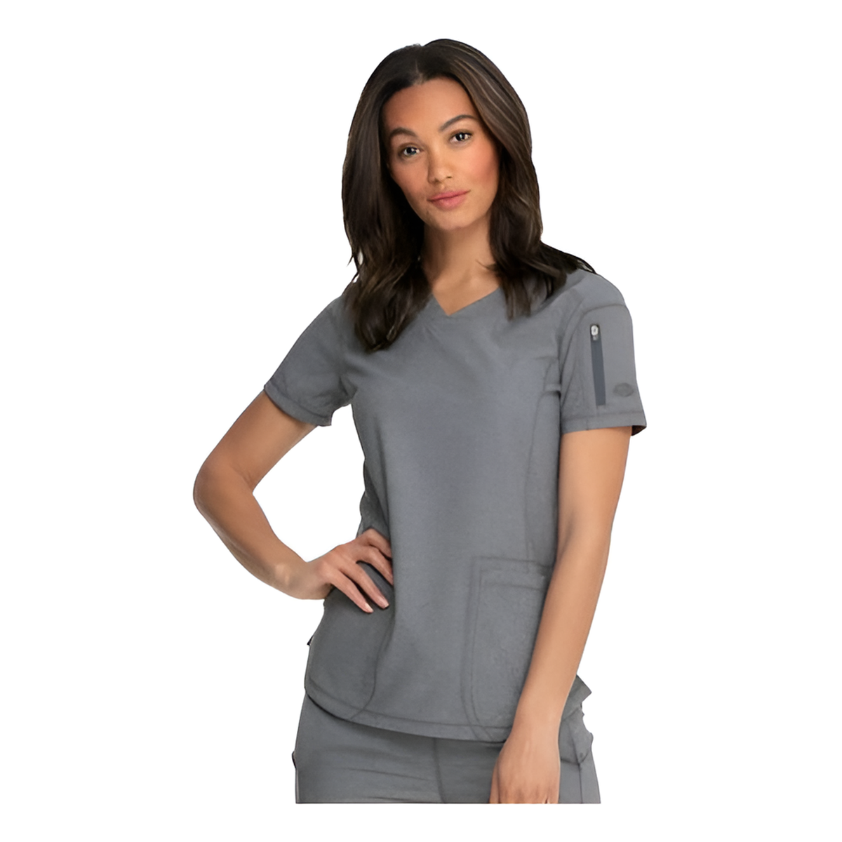 Filipina quirúrgica Dickies Dynamix DK730 Gris Plata, vista frontal | color:gris-plata