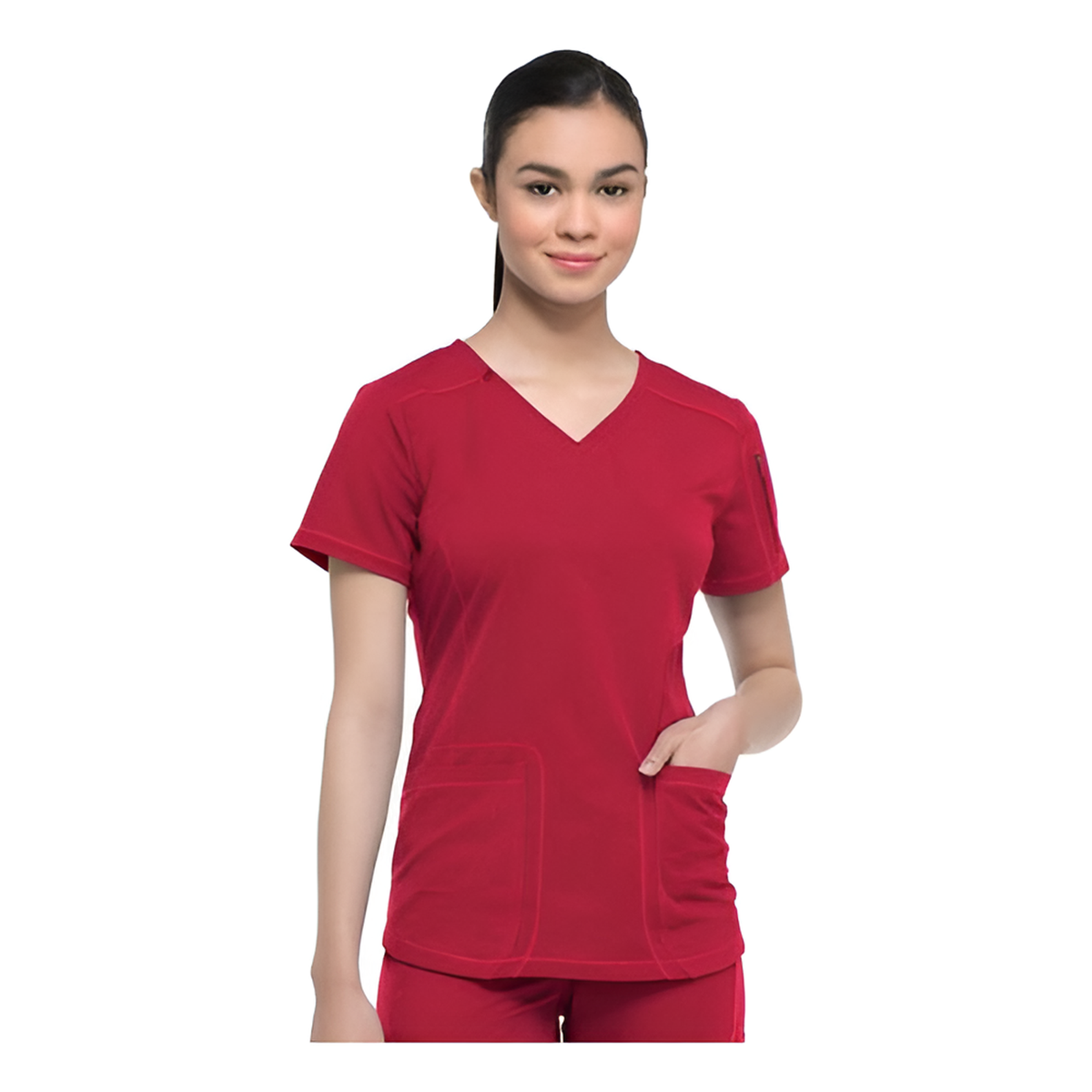 Filipina quirúrgica Dickies Dynamix DK730 Roja, vista frontal | color:roja