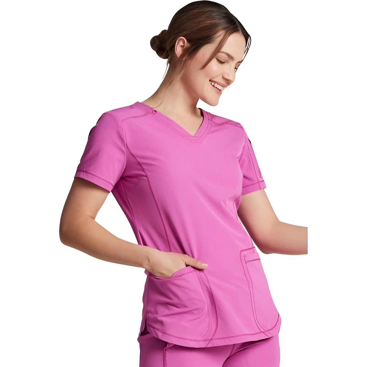 Filipina quirúrgica Dickies Dynamix DK730 Techno Pink, vista tres cuartos | color:techno-pink