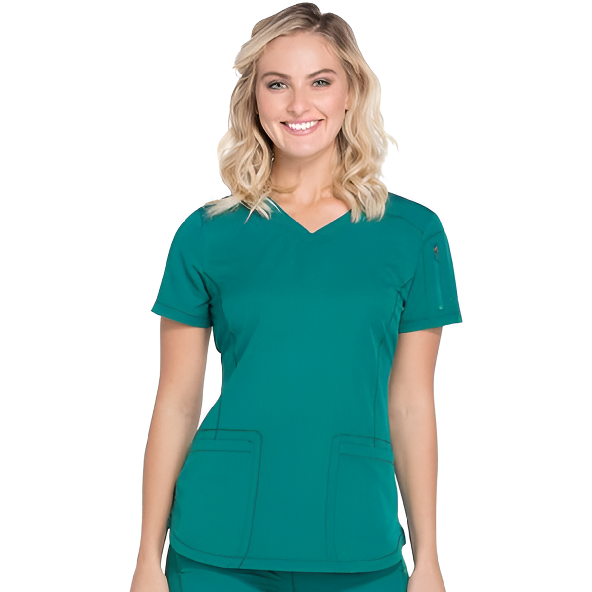 Filipina quirúrgica Dickies Dynamix DK730 Verde Botella, vista frontal | color:verde-botella