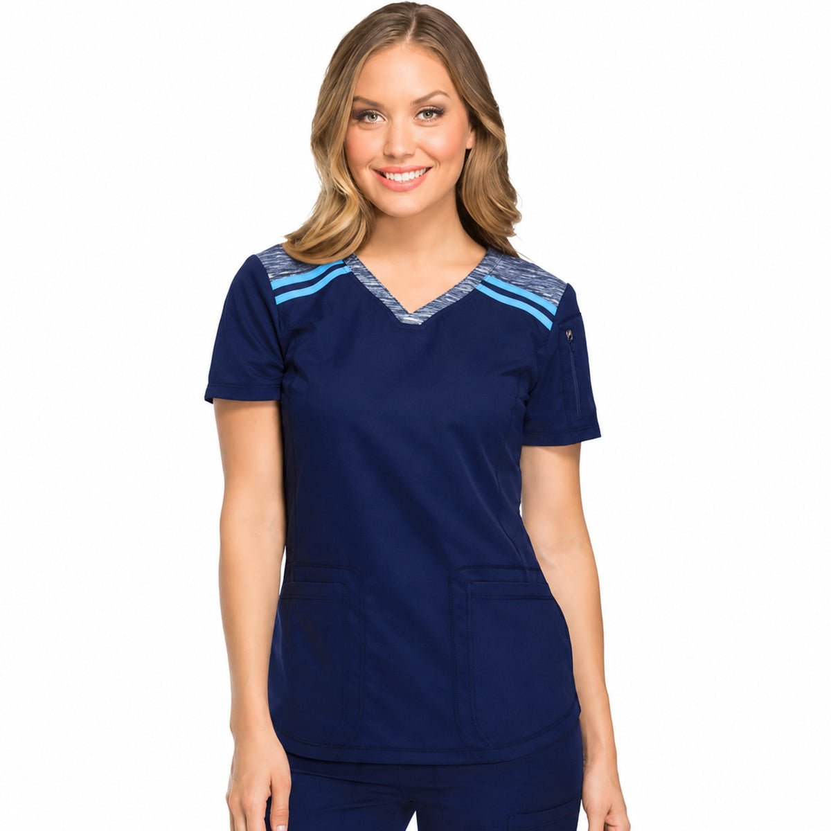 Dickies DK740 filipina quirúrgica para mujer color Azul Marino, vista frontal | color:azul-marino