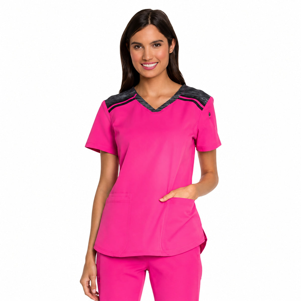 Dickies DK740 filipina quirúrgica para mujer color Fucsia, vista frontal | color:fucsia