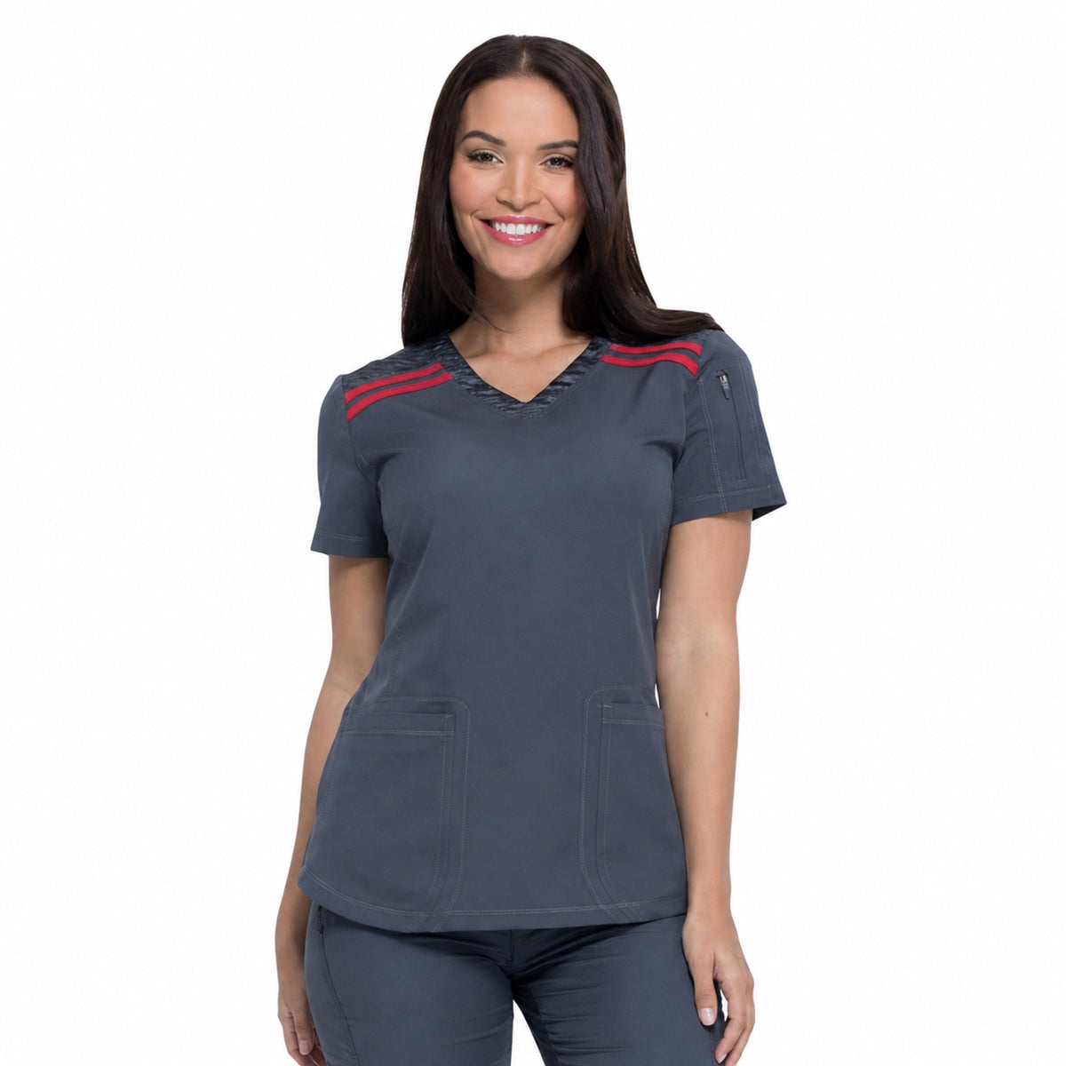 Dickies DK740 filipina quirúrgica para mujer color Gris Oxford, vista frontal | color:gris-oxford