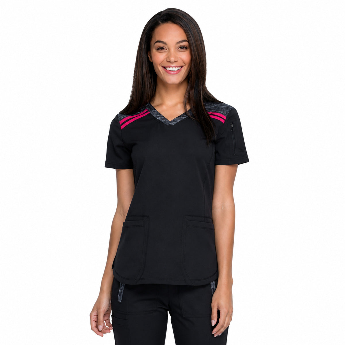 Dickies DK740 filipina quirúrgica para mujer color Negra, vista frontal | color:negra