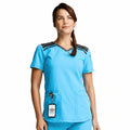 Dickies DK740 filipina quirúrgica para mujer color Pool, vista frontal | color:pool