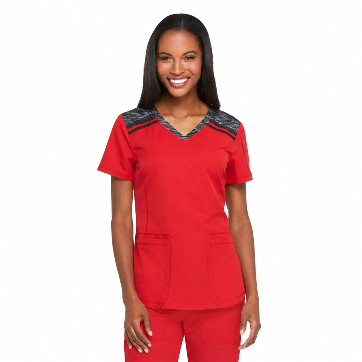 Dickies DK740 filipina quirúrgica para mujer color Roja, vista frontal | color:roja