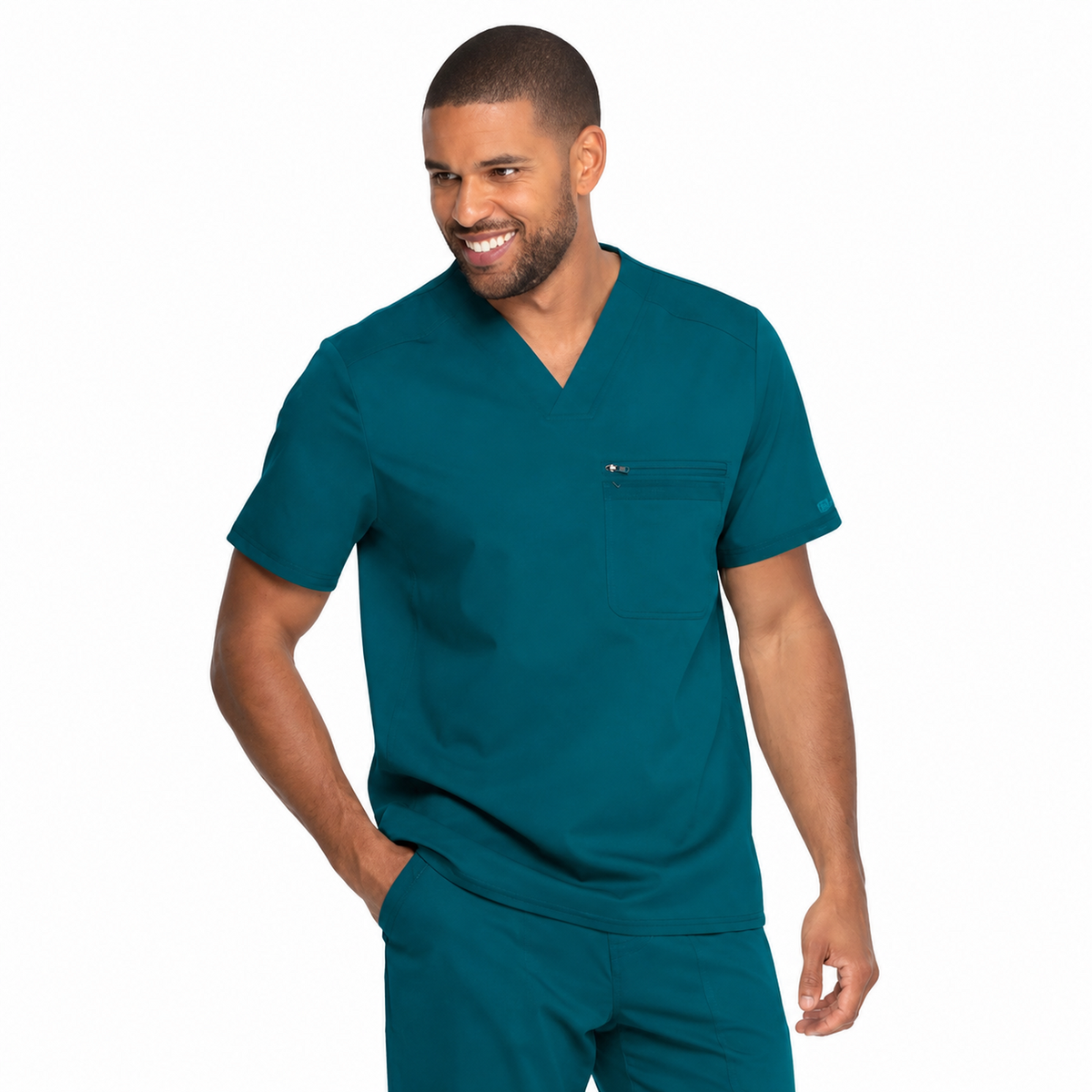 Filipina quirúrgica Dickies DK865 para hombre color Azul Caribe, vista frontal | color:azul-caribe