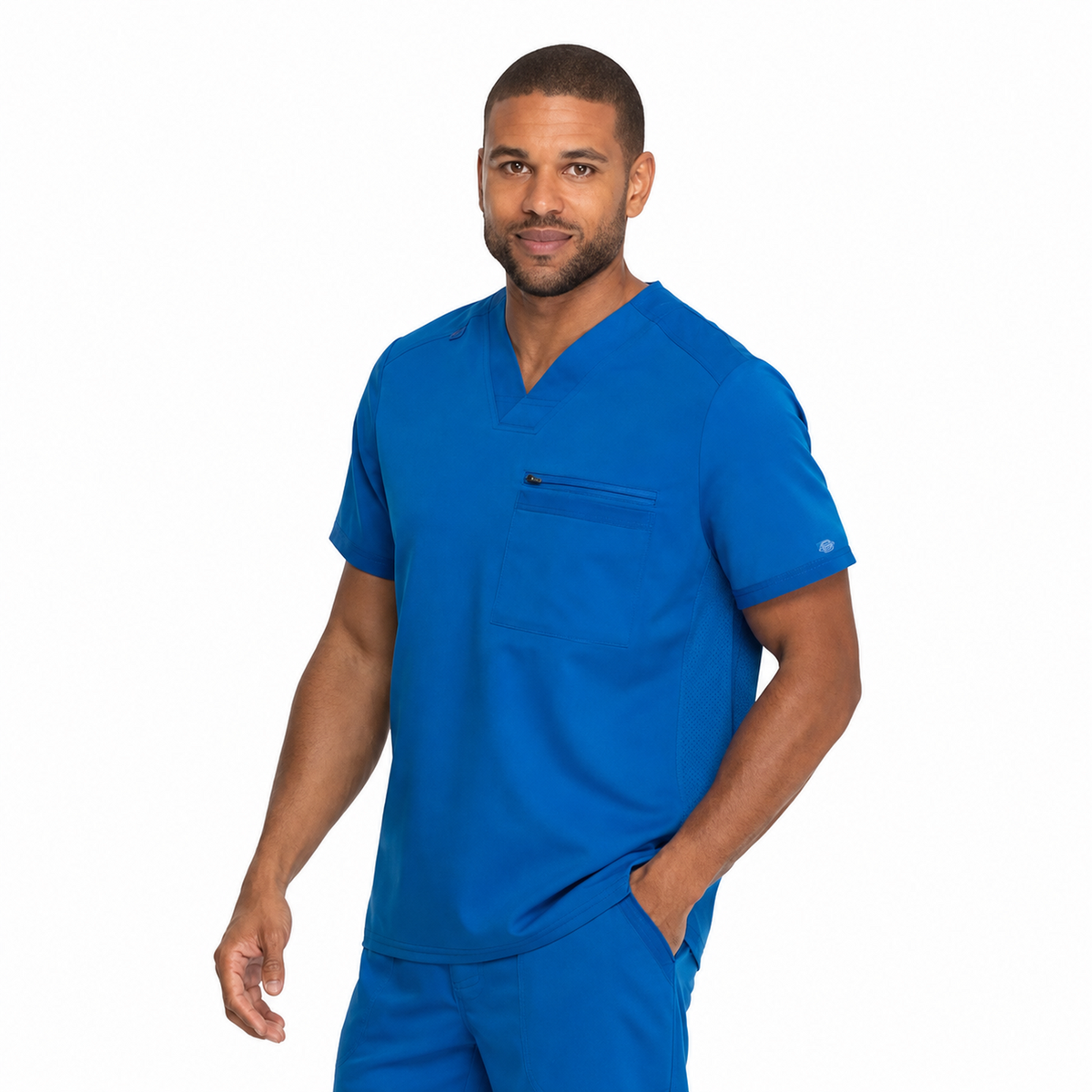 Filipina quirúrgica Dickies DK865 para hombre color Azul Rey, vista de perfil | color:azul-rey