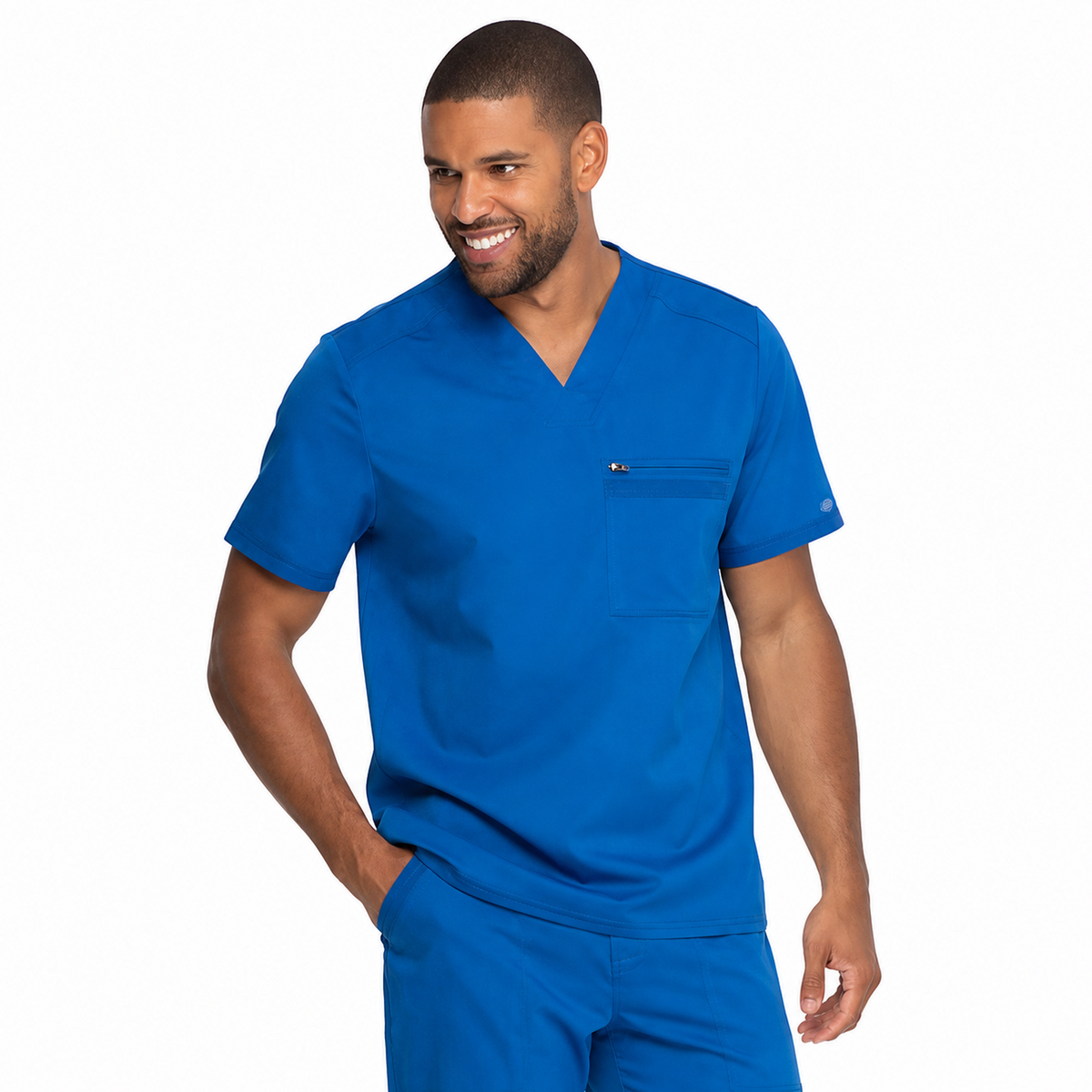 Filipina quirúrgica Dickies DK865 para hombre color Azul Rey, vista tres cuartos | color:azul-rey