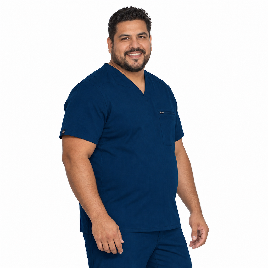 Filipina quirúrgica Dickies DK865 para hombre talla extra color Azul Marino, vista tres cuartos