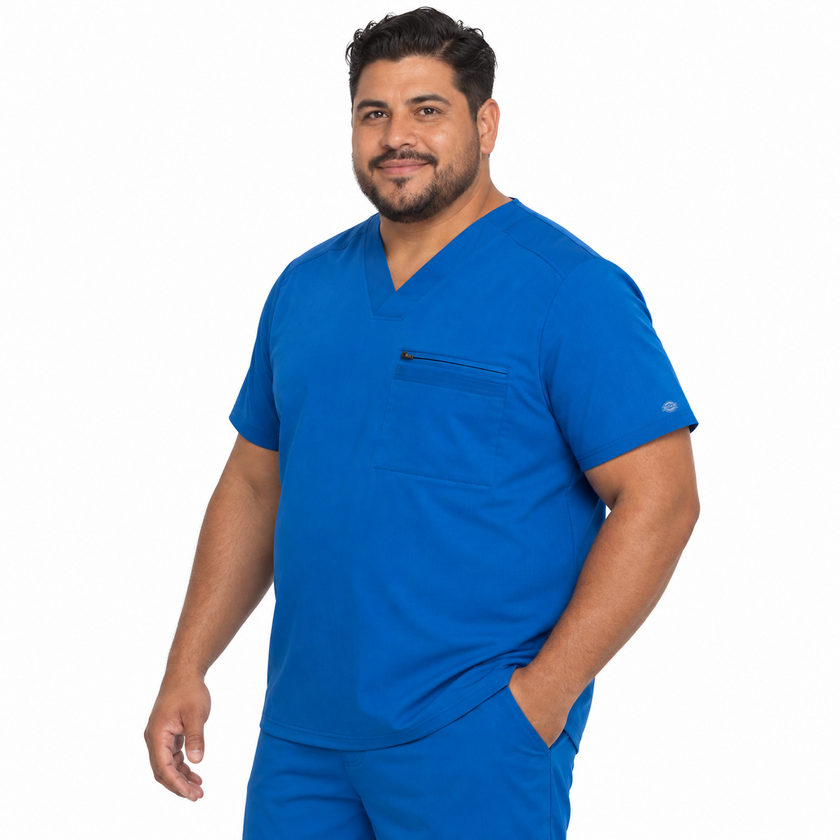Filipina quirúrgica Dickies DK865 para hombre talla extra color Azul Rey, vista de perfil | color:azul-rey