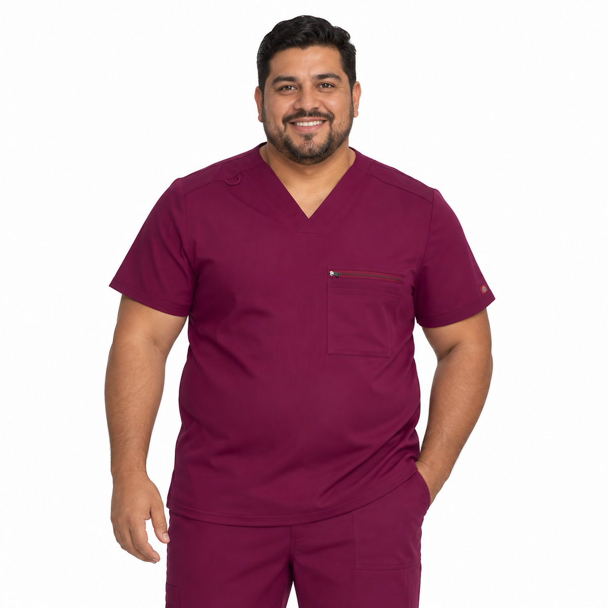 Filipina quirúrgica Dickies DK865 para hombre talla extra color Vino, frontal | color:vino