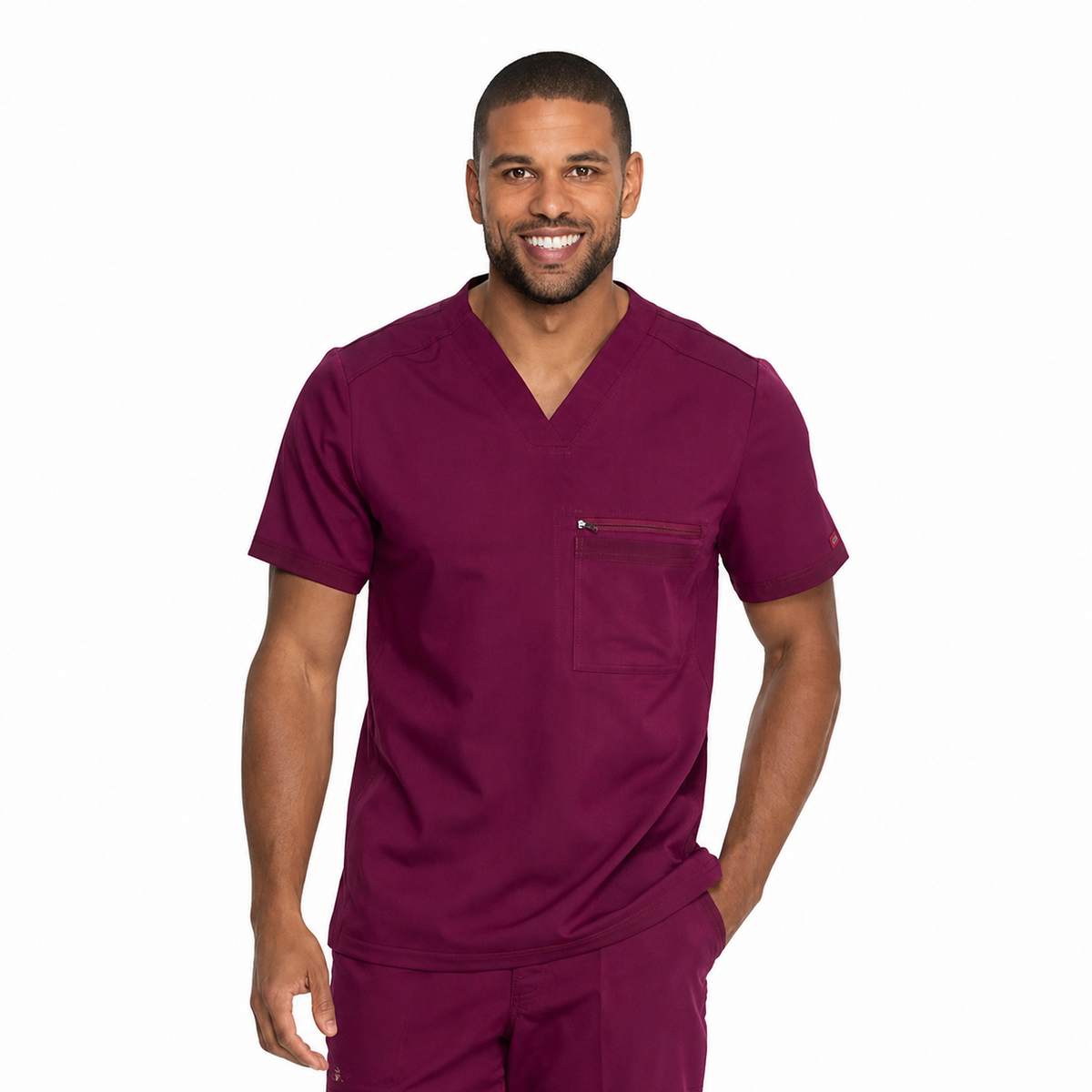 Filipina quirúrgica Dickies DK865 para hombre color Vino, vista frontal | color:vino