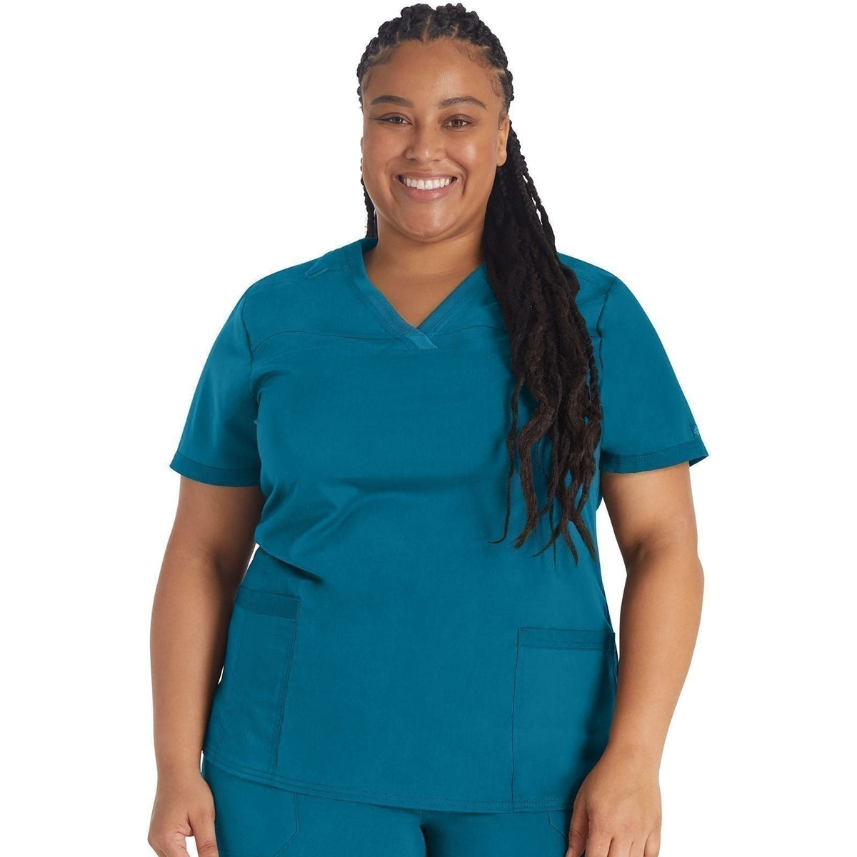 Filipina médica Dickies DK870 Balance para mujer talla extra Azul Caribe, vista frontal | color:azul-caribe