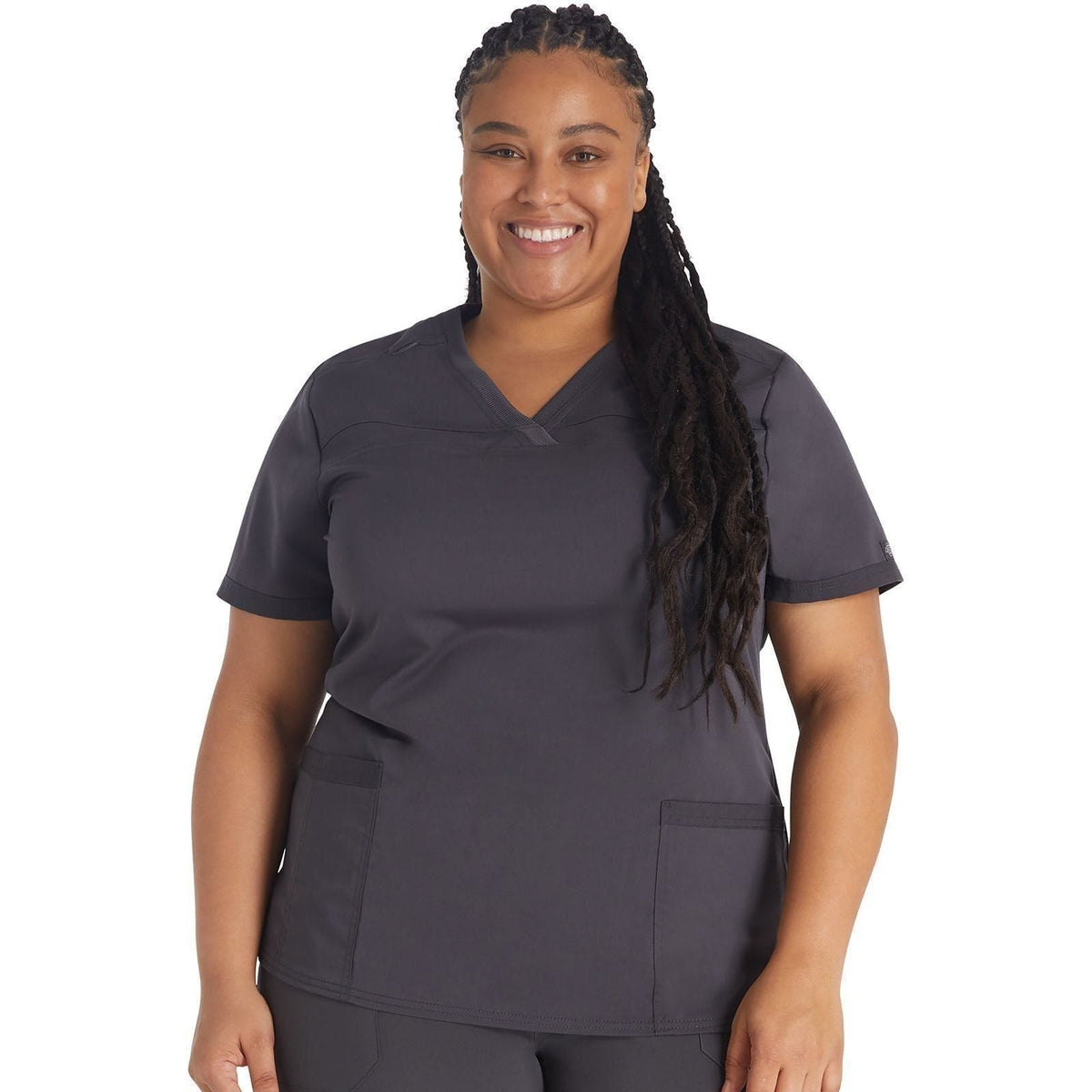 Filipina médica Dickies DK870 Balance para mujer talla extra Gris Oxford, vista frontal | color:gris-oxford