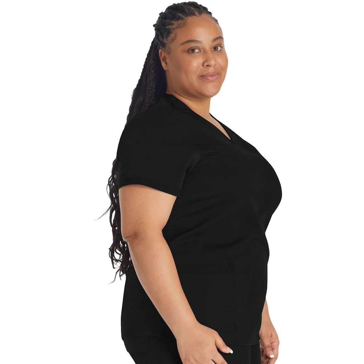 Filipina médica Dickies DK870 Balance para mujer talla extra Negra, vista tres cuartos | color:negra