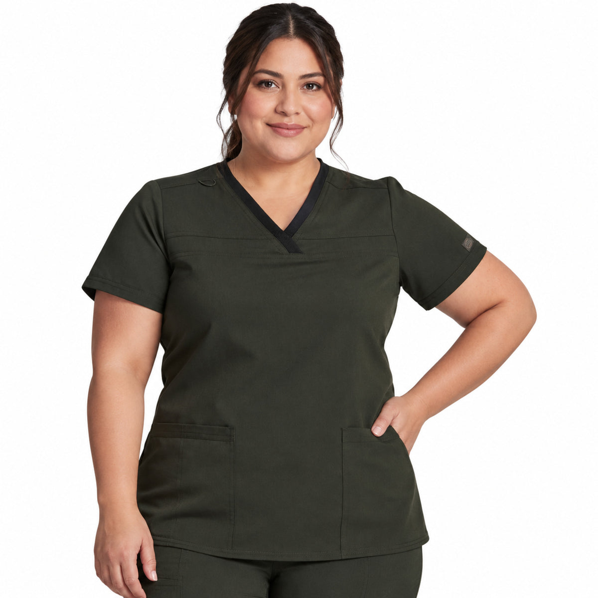 Filipina médica Dickies DK870 Balance para mujer talla extra Verde Bosque, vista frontal | color:verde-bosque