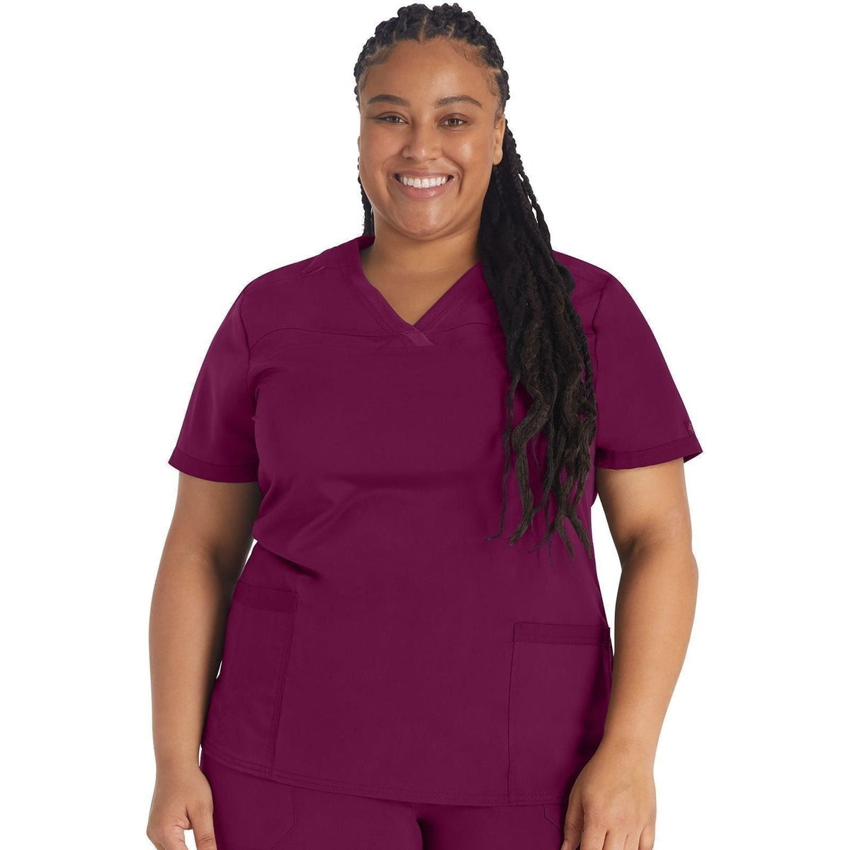 Filipina médica Dickies DK870 Balance para mujer talla extra Vino, vista frontal | color:vino