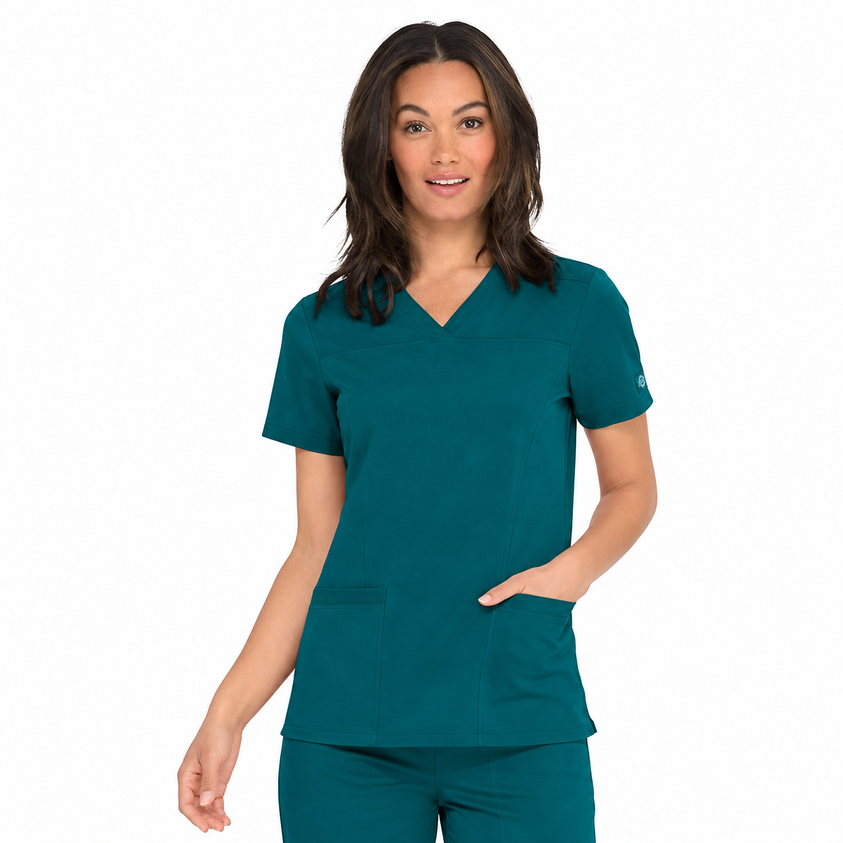 Filipina quirúrgica Dickies DK870 para mujer color Azul Caribe, vista frontal | color:azul-caribe