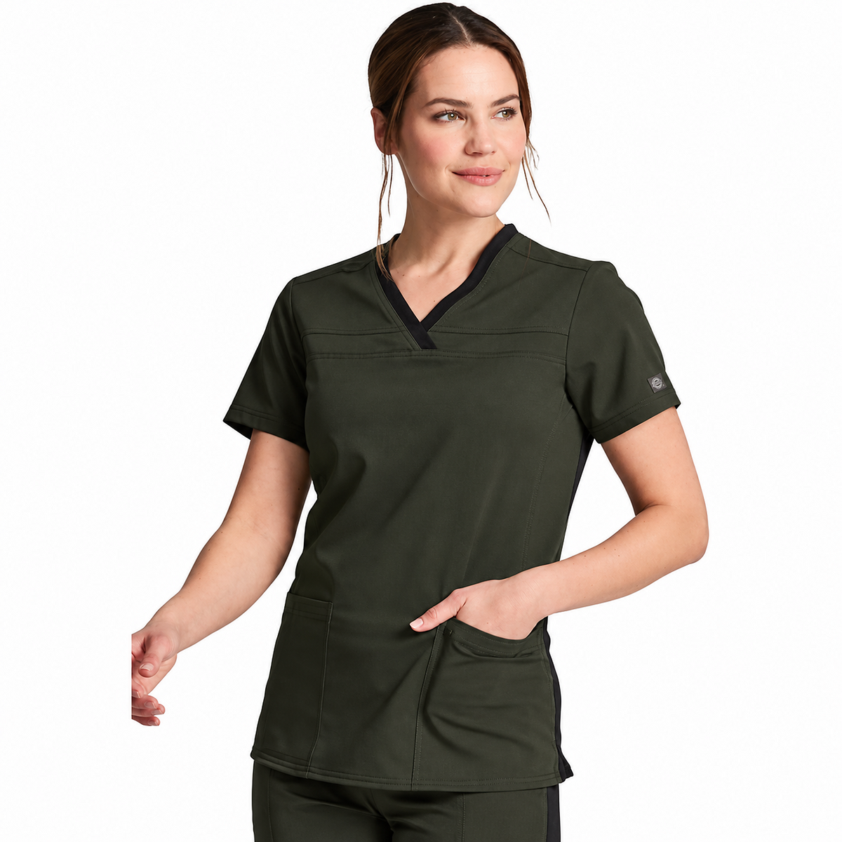 Filipina quirúrgica Dickies DK870 para mujer color Deep Forest, vista de perfil | color:deep-forest