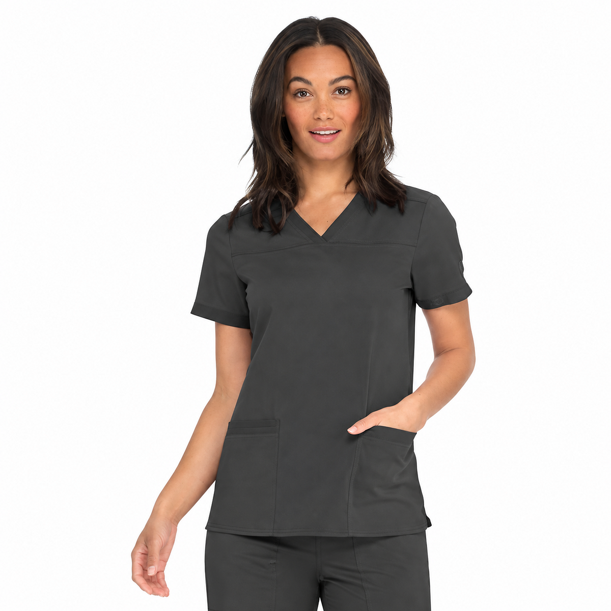Filipina quirúrgica Dickies DK870 para mujer color Gris Oxford, vista frontal | color:gris-oxford