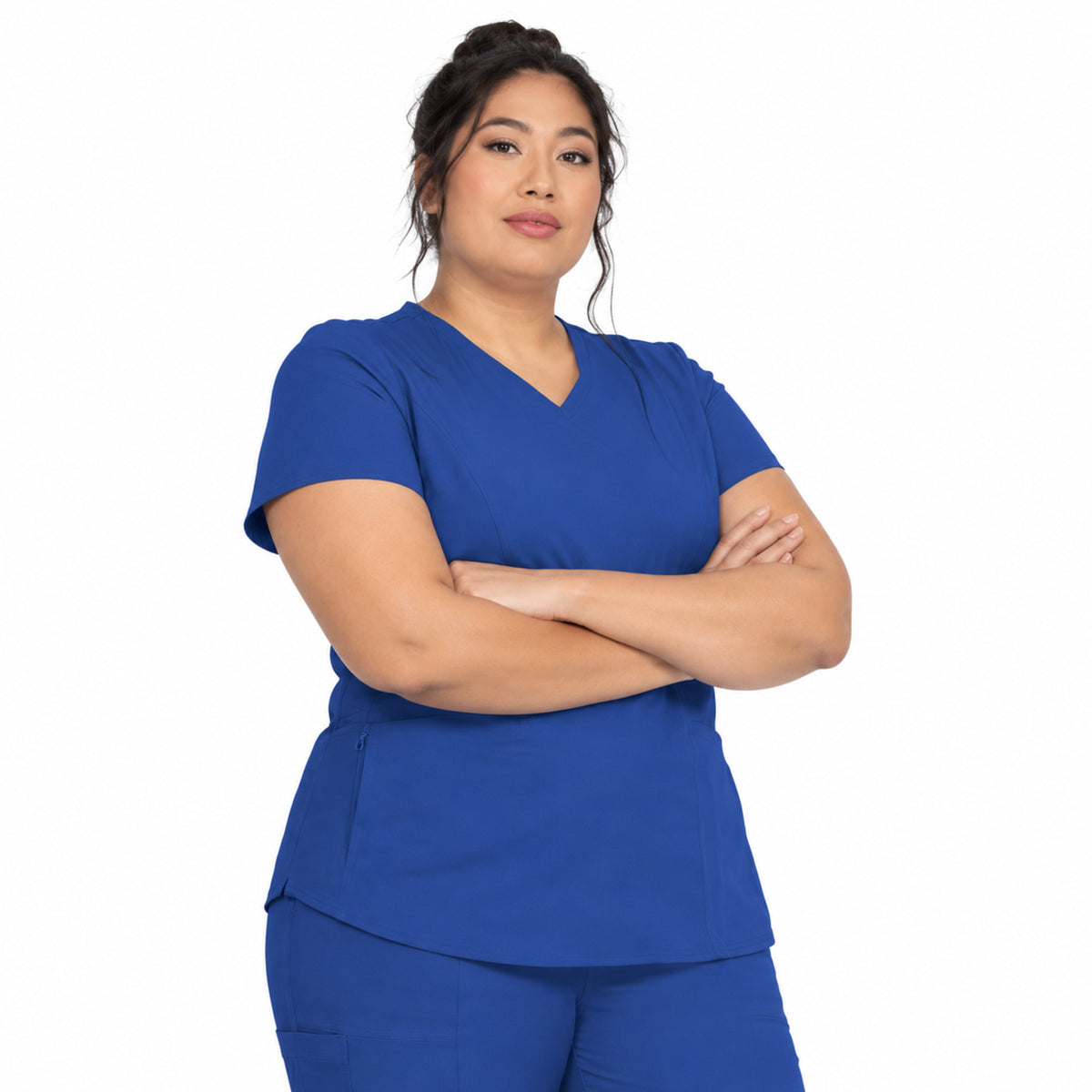 Filipina médica Dickies DK875 para mujer talla extra azul Galaxy, vista frontal | color:azul-galaxy