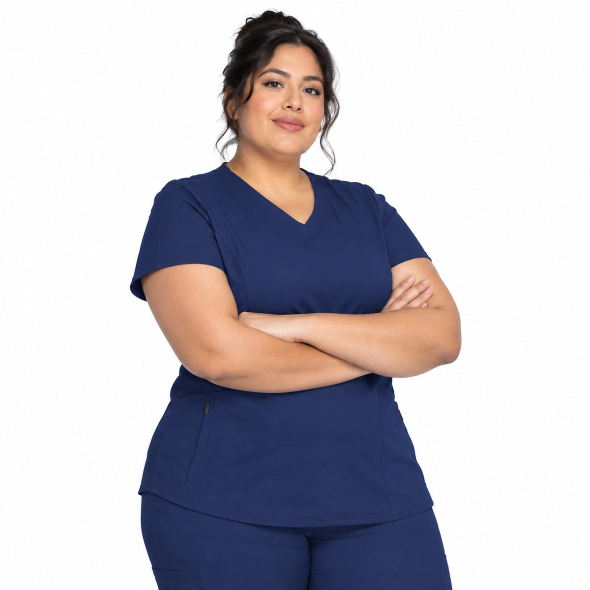 Filipina médica Dickies DK875 para mujer talla extra azul marino, vista frontal | color:azul-marino