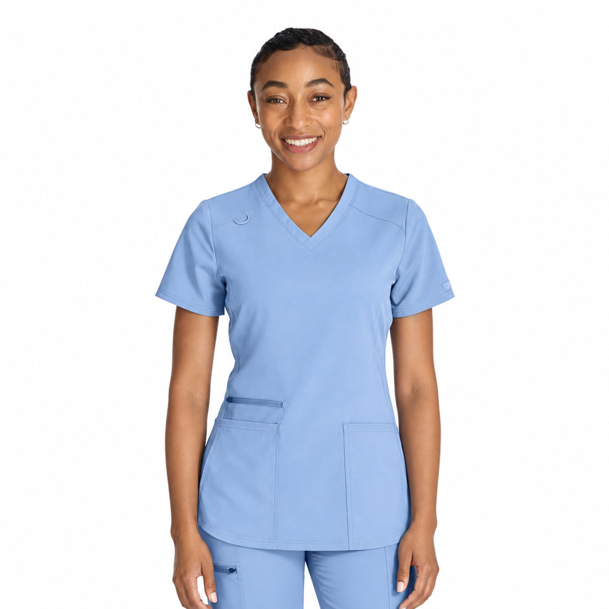 Filipina médica Dickies DK875 Balance para mujer, color Azul Mezclilla, vista frontal | color:azul-mezclilla