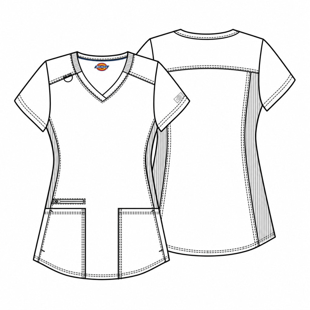 Filipina médica Dickies DK875 Balance para mujer, color Blanca, vista ficha tecnica