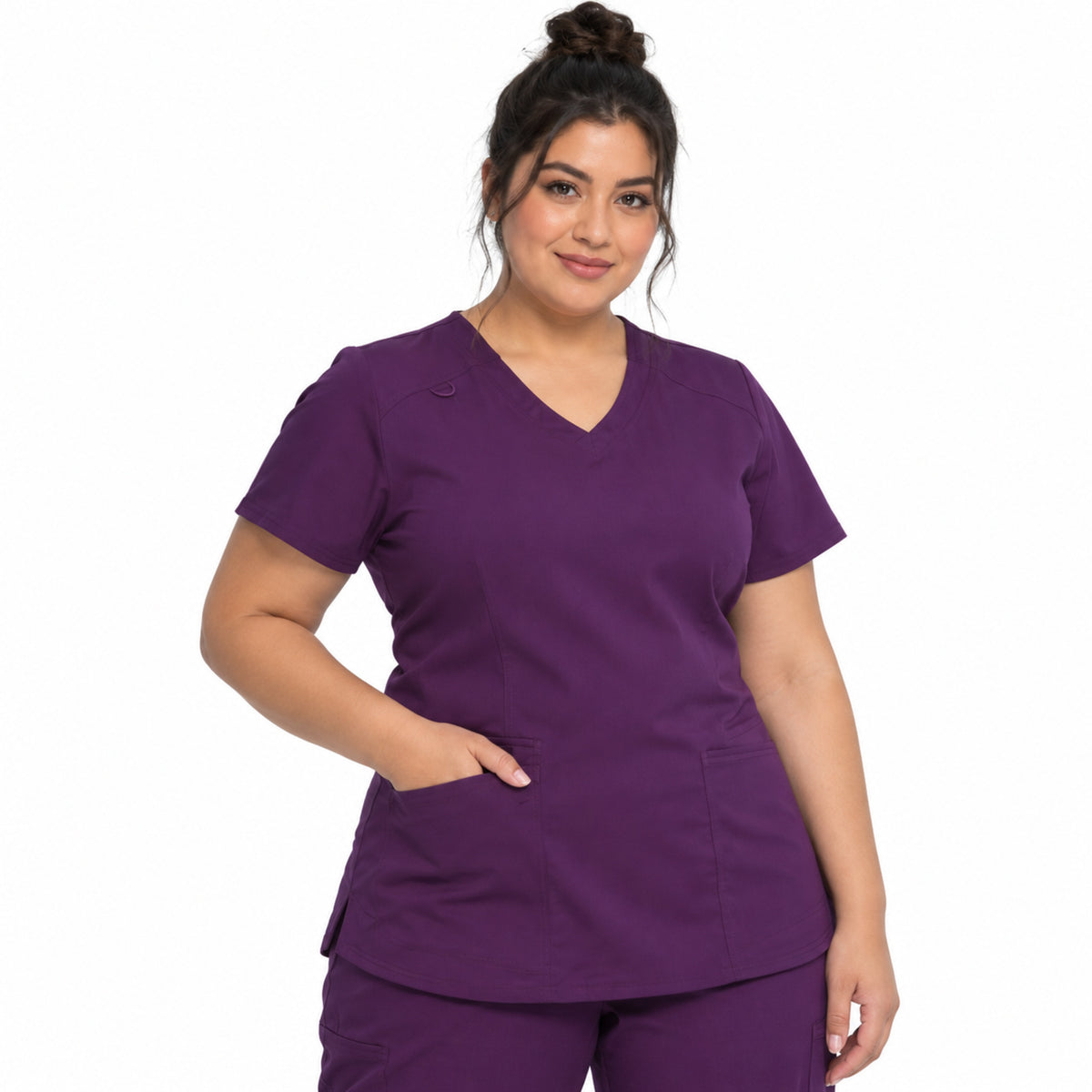 Filipina médica Dickies DK875 para mujer talla extra morada, vista frontal | color:morada