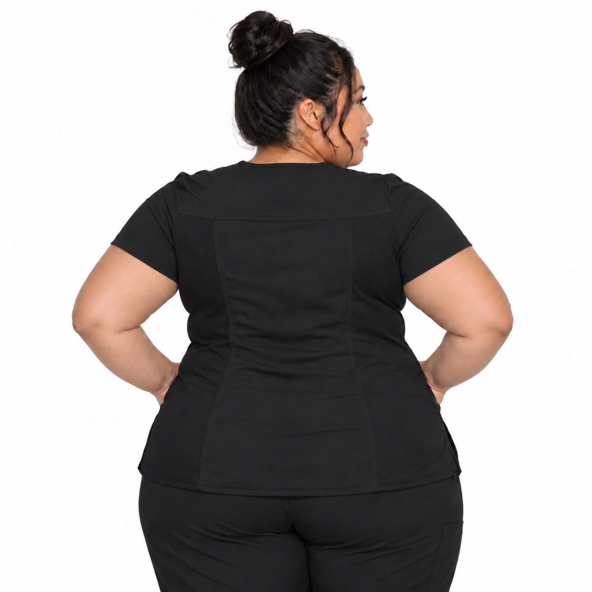 Filipina médica Dickies DK875 para mujer talla extra negra, vista posterior | color:negra