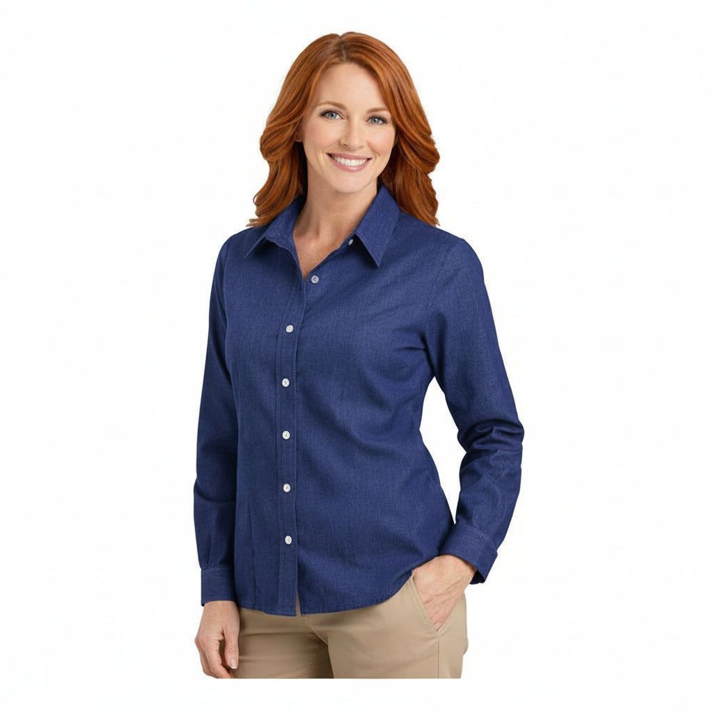 Dickies Fl300 Blusa Manga Larga Mezclilla Casual O Trabajo - Garufa Jeans