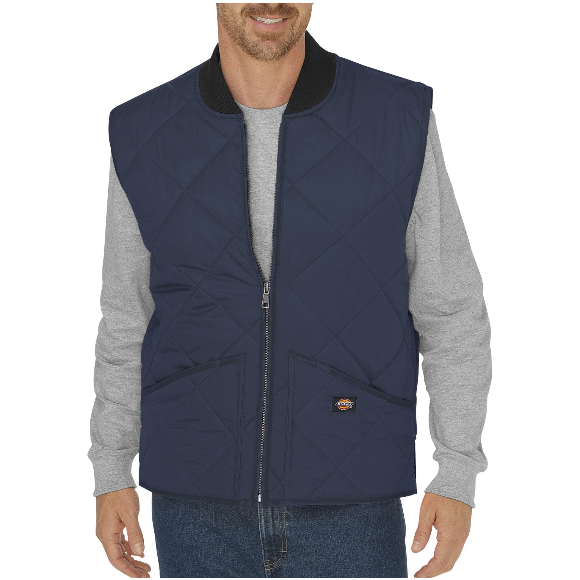 Dickies Te242 Chaleco Cálido Rombos Repelente Azul Marino - Garufa Jeans