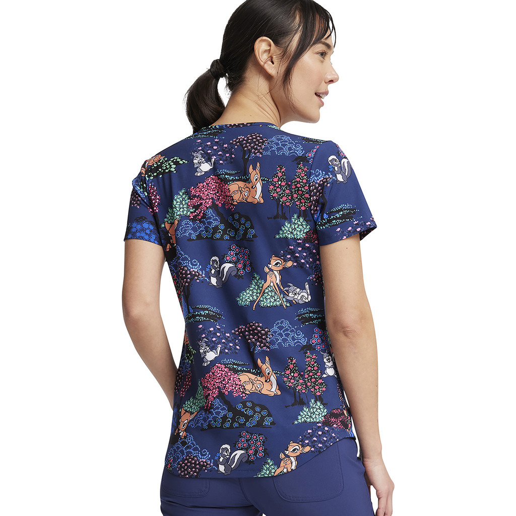 Filipina Disney TF737 para mujer, Bambi y Tambor azul marino, espalda
