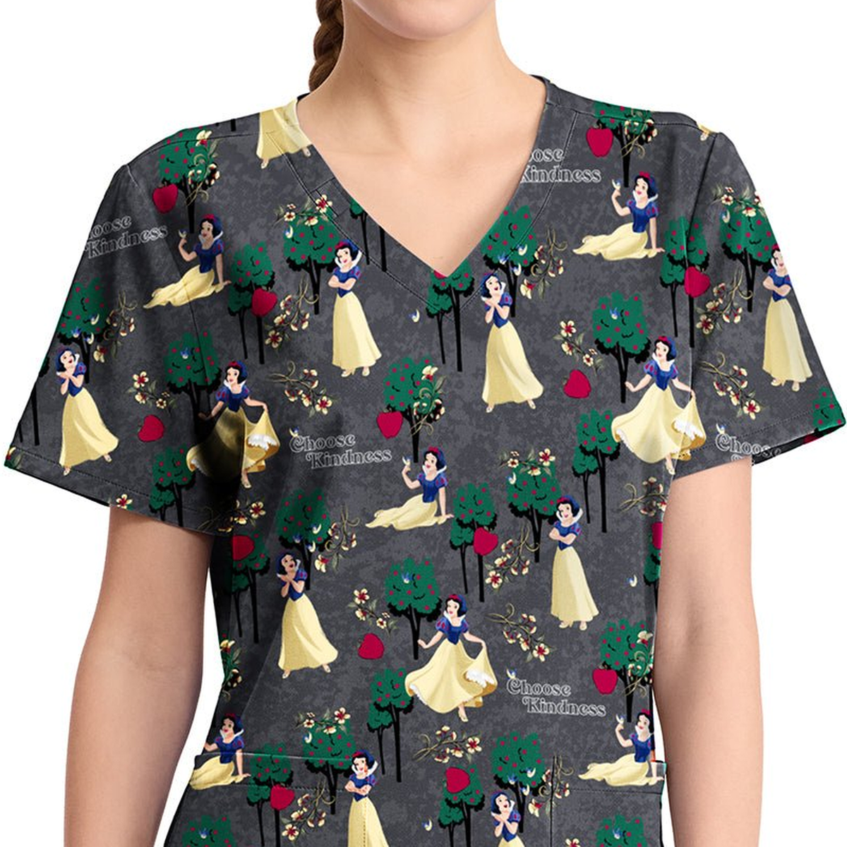 Filipina Disney TF794 para mujer, Blancanieves Sending Kindness, detalle cuello estampado | color:prgk-sending-kindness