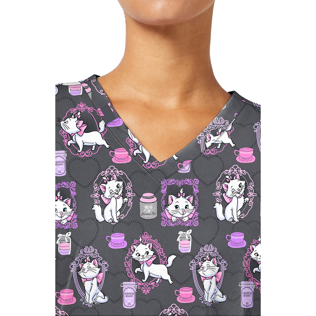 Filipina Disney TF796 para mujer, Marie Cafe Cat, detalle cuello