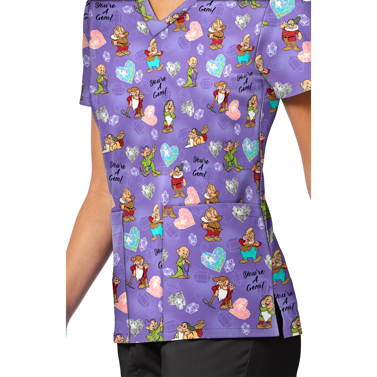 Filipina quirúrgica Disney TF796 Siete Enanos My Little Gem para mujer, detalle prenda | color:guyg-my-little-gem