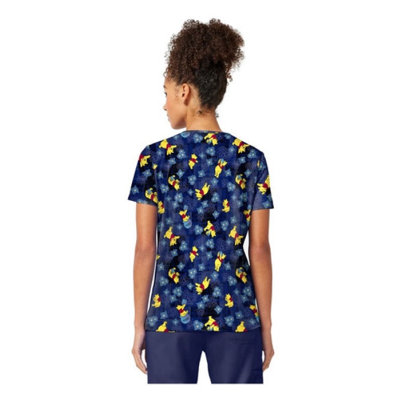 Filipina Quirúrgica Disney Tf796 Winnie Pooh Mujer #mlpos_4 | Color: PHDP - Winnie Pooh Plaid Petals #color_phdp_-_winnie_pooh_plaid_petals