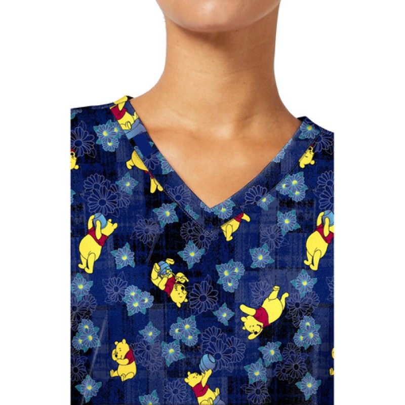 Filipina Quirúrgica Disney Tf796 Winnie Pooh Mujer #mlpos_5 | Color: PHDP - Winnie Pooh Plaid Petals #color_phdp_-_winnie_pooh_plaid_petals