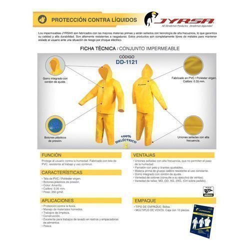 Juego Jyrsa Dd - 1121 Impermeable Chamarra Pantalón Reflejante - Garufa Jeans