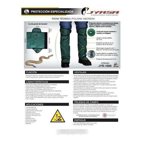 Jyrsa Jyr - 1600 Polaina Viborera Protección Viboras - Garufa Jeans
