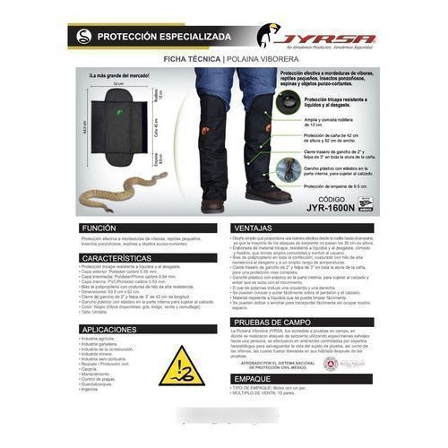 Jyrsa Jyr - 1600 Polaina Viborera Protección Viboras - Garufa Jeans